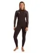 Mujer con traje de surf con cremallera en el pecho Roxy 3/2mm Elite Marrón