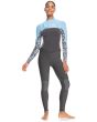 Mujer con neopreno con cremallera en el pecho Roxy Swell Series 4/3mm Jet Boy Blue frontal