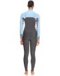 Mujer con neopreno con cremallera en el pecho Roxy Swell Series 4/3mm Jet Boy Blue posterior