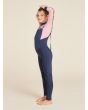Niña con traje de Surf con cremallera en la espalda Roxy Girl Swell Series 4/3mm Azul Marino Floral lateral