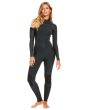 Mujer con neopreno con cremallera en el pecho Roxy Swell Series 5/4/3mm negro