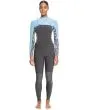 Mujer con neopreno con cremallera en el pecho Roxy Swell Series 5/4/3mm Jet Boy Blue frontal