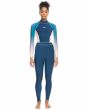 Mujer con traje de surf con cremallera en el espalda Roxy Rise 3/2mm azul 