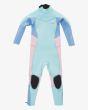 Neopreno con cremallera en la espalda Billabong Toddler Girls Synergy 3/2 azul cian para niñas de 2 a 7 años