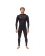 Hombre con traje de neopreno con cremallera en el pecho Vissla Seven Seas Comp 4/3mm Negro