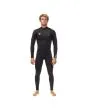 Hombre con traje de neopreno con cremallera en el pecho Vissla Seven Seas Comp 4/3mm Negro