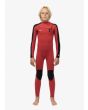 Niño con Traje de Neopreno con cremallera en el pecho Vissla Seven Seas Boys Striper 4/3mm Rojo
