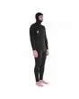 Hombre con Traje de neopreno con capucha y cremallera en el pecho Volcom Modulator 4/3mm negro lateral