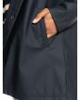 Mujer con Trenca Roxy Rain Dance Polar Jacket Antracita bolsillo