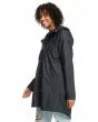 Mujer con Trenca Roxy Rain Dance Polar Jacket Antracita lateral