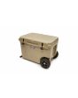 Nevera portátil de campamento con ruedas YETI Tundra Haul beige lateral 