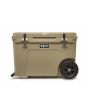 Nevera portátil de campamento con ruedas YETI Tundra Haul beige Frontal