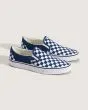 Zapatillas sin cordones Vans Classic Slip-On Checkerboard Azul Deep Indigo para hombre lateral