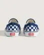 Zapatillas sin cordones Vans Classic Slip-On Checkerboard Azul Deep Indigo para hombre talón