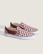 Zapatillas sin cordones Vans Classic Slip-On Checkboard Marrones para hombre lateral