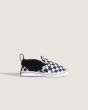 Vans Slip-On Crib Checker negras y blancas zapatillas bebé derecha