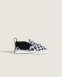 Vans Slip-On Crib Checker negras y blancas zapatillas bebé derecha