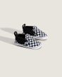 Vans Slip-On Crib Checker negras y blancas zapatillas bebé lateral