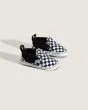 Vans Slip-On Crib Checker negras y blancas zapatillas bebé lateral