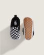 Vans Slip-On Crib Checker negras y blancas zapatillas bebé suela
