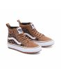 Zapatillas resistentes al agua Vans UY SK8-Hi MTE-1 marrones y blancas con estampado de leopardo para niños 4 a 8 años frontal