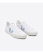 Zapatillas Veganas Veja Campo Canvas Blanco Azul Acero Unisex frontal