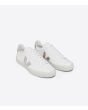 Zapatillas Veja Campo Chromefree Leather Blancas con logo platino frontal