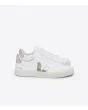 Zapatillas Veja Campo Chromefree Leather Blancas con logo platino 