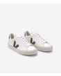 Zapatillas Ecológicas Veja Campo Chromefree White Kaki blancas con detalles en color caqui Unisex frontal