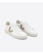 Zapatillas de cuero Veja V-12 Leather White Dune Unisex frontal