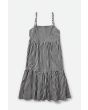 Vestido escalonado Brixton Tier Gingham Dress con cuadros blancos y negros 