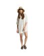 Mujer con vestido camisero Brixton Condesa Linen Blanco frontal