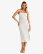 Mujer con vestido midi de playa Billabong Day Dream Blanco frontal