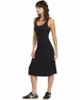 Mujer con Vestido midi Volcom Rizzled negro sin mangas lateral