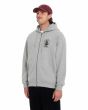 Hombre con sudadera Volcom Catastrophy Zip Gris Jaspeado lateral