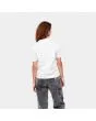 Mujer con camiseta orgánica de manga corta Carhartt WIP W' Script Ash Heather Rocket posterior