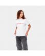Mujer con camiseta orgánica de manga corta Carhartt WIP W' Script Ash Heather Rocket