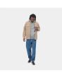 Hombre con Sobrecamisa de pana Carhartt WIP Whitsome Shirt Jac beige abierta