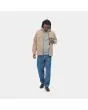 Hombre con Sobrecamisa de pana Carhartt WIP Whitsome Shirt Jac beige abierta
