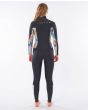 Traje de surf de neopreno con cremallera en el pecho Rip Curl Dawn Patrol 5/3 Chest Zip negro para mujer posterior