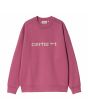 Sudadera Carhartt WIP Women's Carhartt Sweatshirt magenta con logo beige para mujer