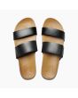 Sandalias Slider Reef Cushion Vista negras y beige para mujer superior