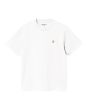 Camiseta orgánica de manga corta Carhartt WIP W' Chase Blanca con logo dorado para mujer