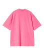 Camiseta orgánica de manga corta Carhartt WIP W' Lumo Rosa Garment Dyed para mujer posterior