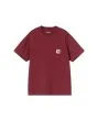Camiseta de manga corta Carhartt WIP Women's Pocket T-Shirt color rojo marsala para mujer