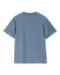 Camiseta orgánica de manga corta Carhartt WIP Script Embroidery Azul con logo rosa para mujer posterior