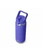 Botella de agua con tapa de pajita integrada Yeti Rambler 26oz Straw Cap Ultramarine Violet lateral abierta