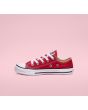Zapatillas bajas de lona Converse All Star Chuck Taylor rojas para niños izquierda
