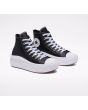 Zapatillas converse de piel con plataforma Chuck Taylor All Star Move High Top negras frontal 