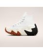 Zapatillas Converse Run Star Motion Hi blancas con plataforma blanca negra y goma miel Unisex izquierda 